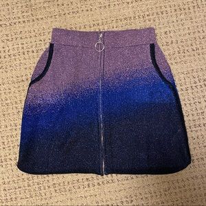Maje glitter purple blue ombré skirt
